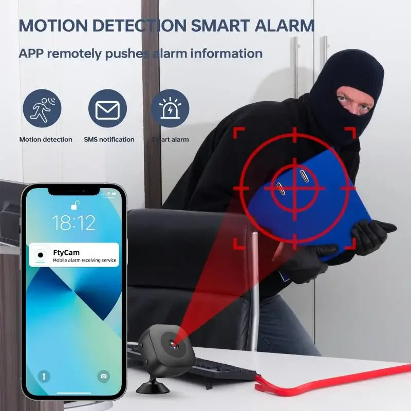 4K Mini Security Camera Full Color Night Vision High Definition WiFi Monitor Waterproof Motion Detect Surveillance Smart Home
